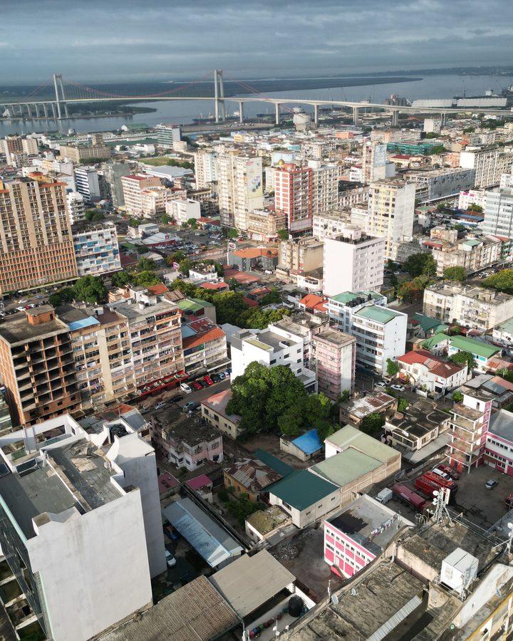 Aerial view of Maputo, where public tender and donor-funded work is administered