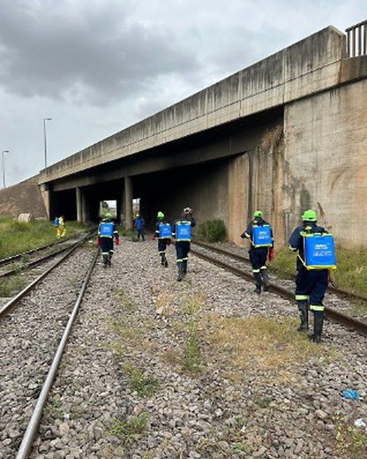 A crew working the CFM rail corridor, Mozambique&rsquo;s national rail network