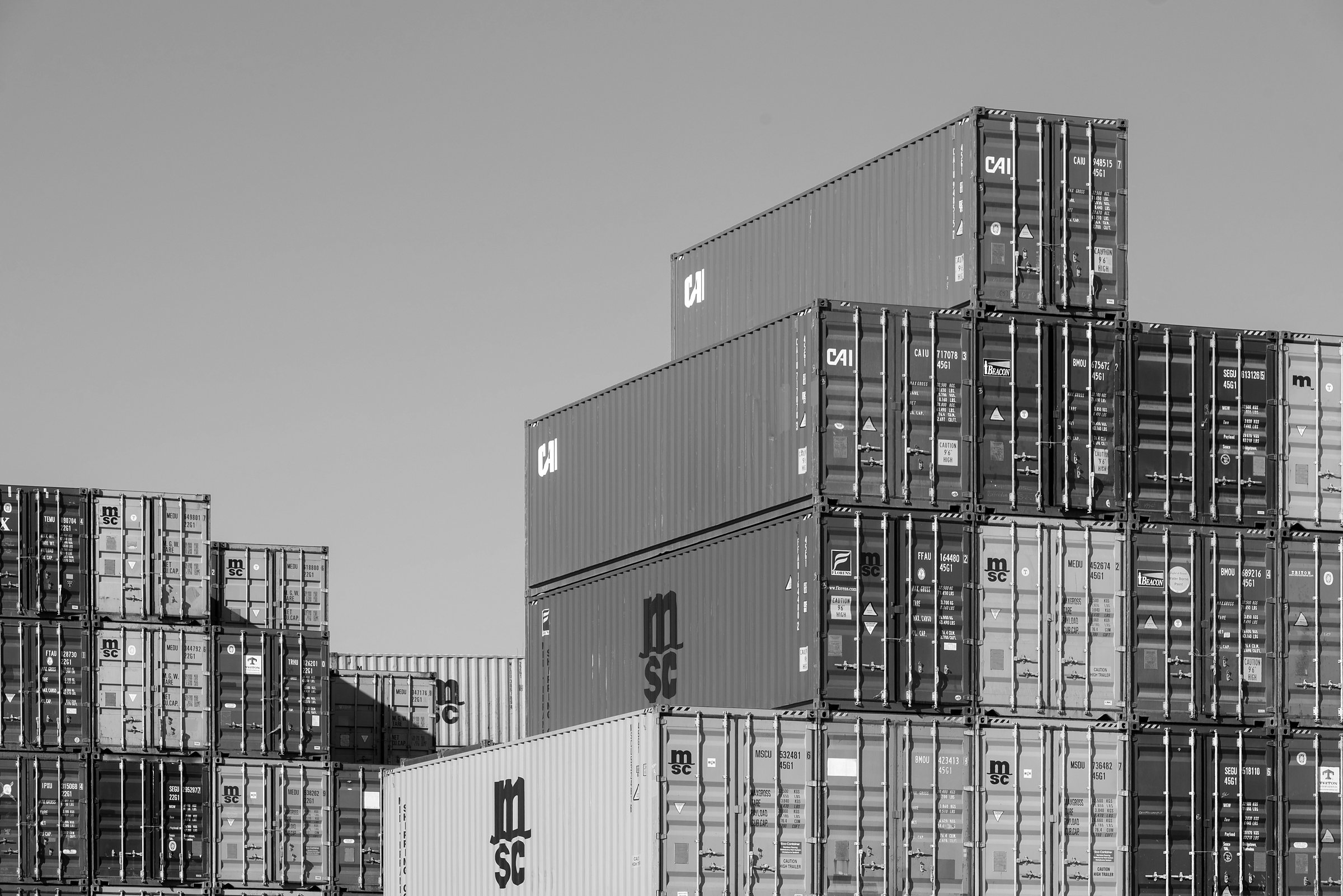 An equipment yard at dusk