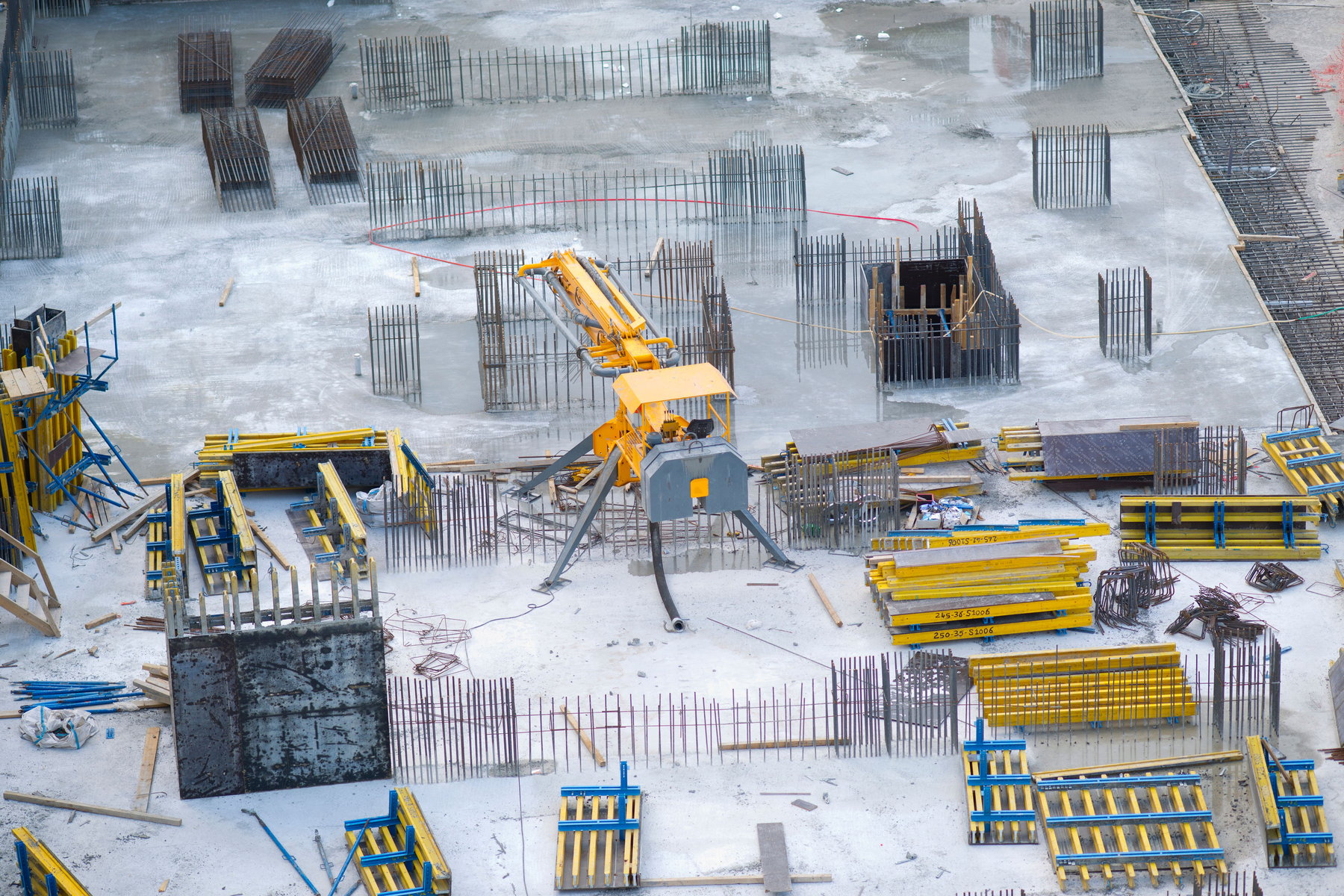 Heavy plant working on an active construction site