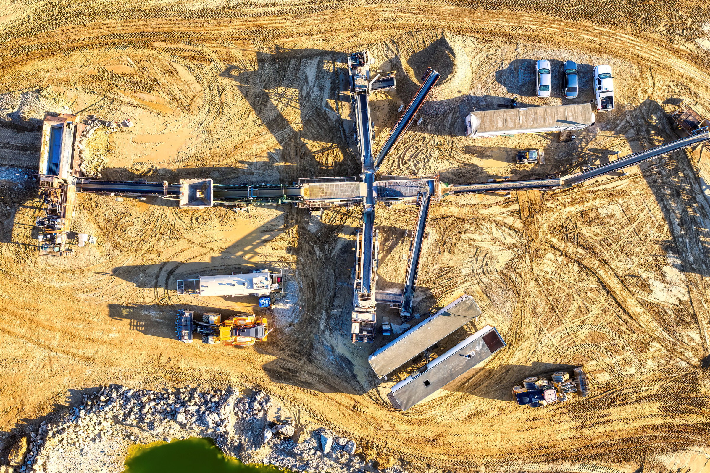 Aerial view of a mining and minerals processing site